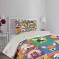 thumbnail image 2 of Ambesonne Dog Quilted Coverlet 2 Pcs, Terrier Labrador Breed Pets, Twin Size, Purple Green, 2 of 4