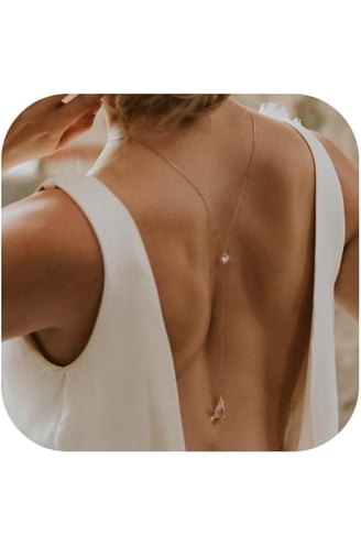 backless dress jewelry Wedding Backdrop Necklaces Bridal Size:US 8 Best Backless Dresses 2023 creating a graceful and spo-default