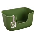 thumbnail image 3 of Caja de arena para gatos con tapa abierta, orinal para perros pequeños, orinal a prueba de salpicaduras, sartenes para arena para conejos, hámsteres, Verde oscuro, 3 of 8