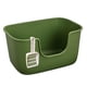 thumbnail image 3 of Caja de arena para gatos con tapa abierta, orinal para perros pequeños, orinal a prueba de salpicaduras, sartenes para arena para conejos, hámsteres, Verde oscuro, 3 of 8