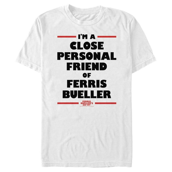 Men's Ferris Bueller's Day Off Close Personal Friend  Graphic Tee White Large