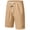 Khaki, variant on Men's Cotton Shorts Casual Elastic Waist Drawstring Summer Beach Vacation Yoga Golf Shorts with Zipper Pockets