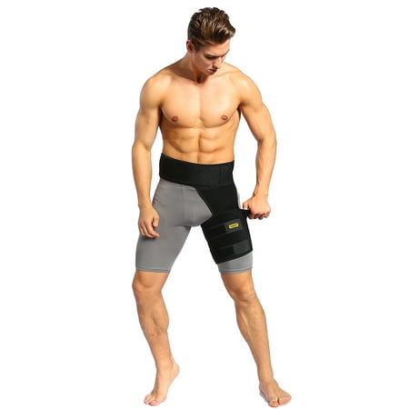 Yosoo Groin Thigh Sleeve and Hip Support Wrap. Adjustable Neoprene Brace for Hamstring, Quad, Pulled Muscles, Lower Back, Sciatica Nerve, Hip Flexor, Strain, Arthritis for Men and