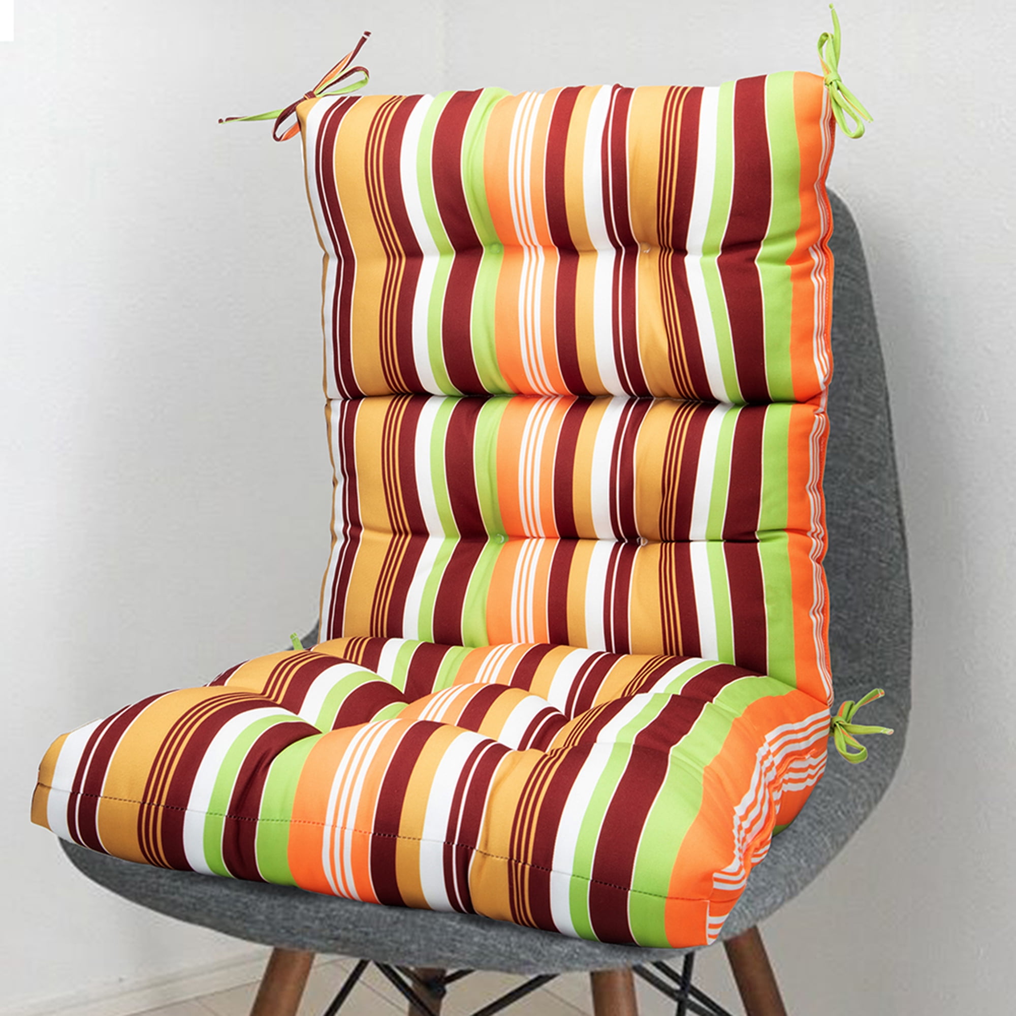 Bench Patio Garden Lounger Pads Thicken High Back Chair Pad with Ties