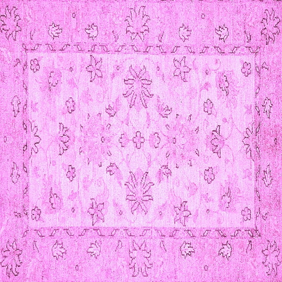 Ahgly Company Indoor Square Oriental Purple Traditional Area Rugs, 4' Square