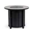 thumbnail image 3 of Mondawe 30" Propane Gas Fire Pit Table, 50000 BTU Round Steel Fire Pit (Wood Grain Ceramic Top) - Black, 3 of 7