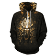 thumbnail image 4 of Sudadera con capucha con estampado 3D de esqueleto para hombre, jersey con diseño de cordón, Tops de primavera, Otoño e Invierno, 4 of 4