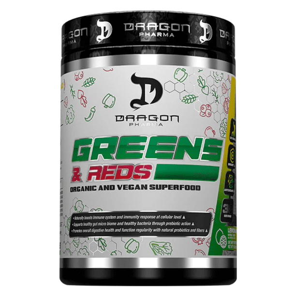 DRAGON PHARMA SUPLEMENTO ALIMENTICIO GREENS AND REDS 30 SERVICIOS SABOR LIMONADA