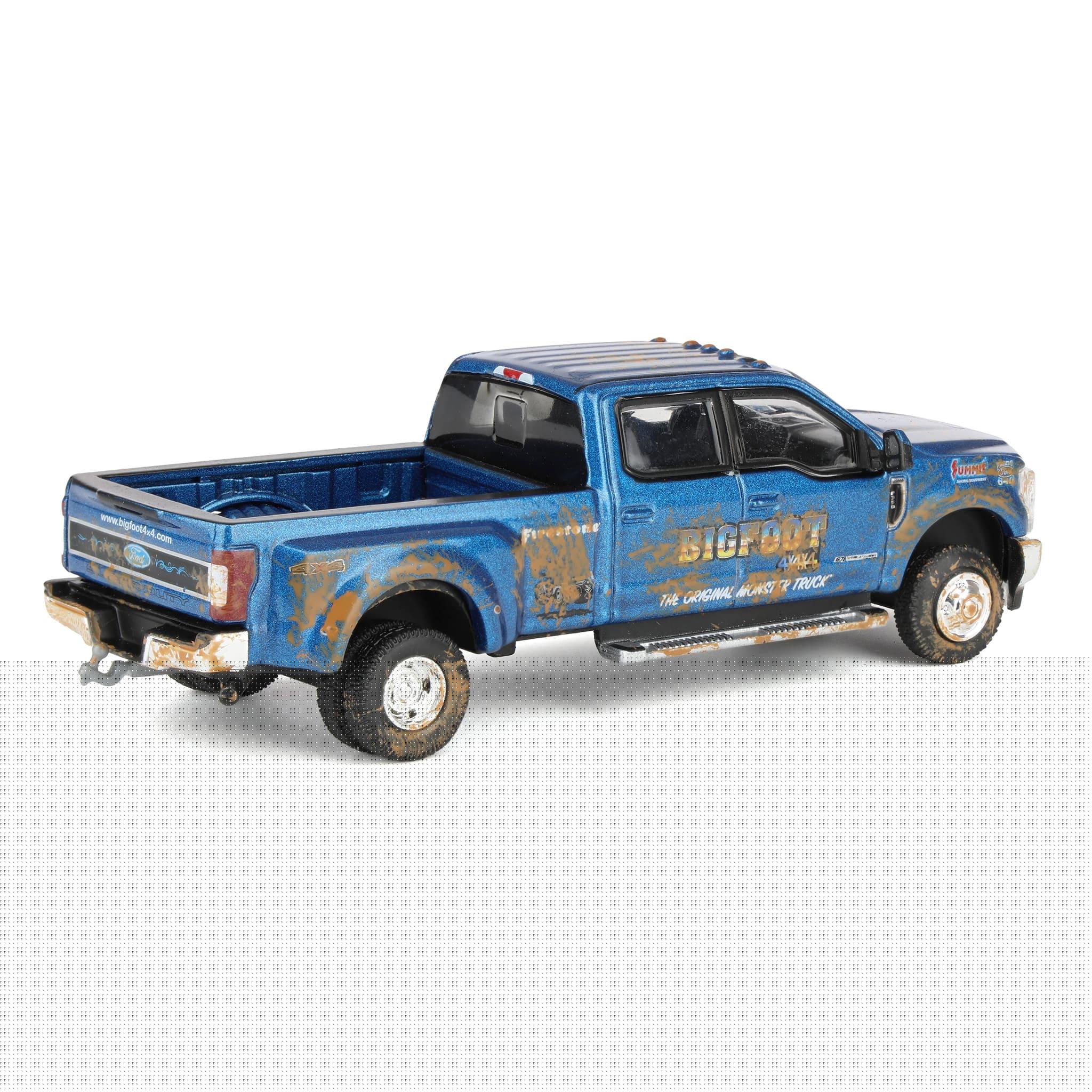 Greenlight 1/64 2019 Ford F-350 Dually Muddy Version, Bigfoot #1 The Original Monster Truck 51457-B