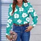 thumbnail image 5 of TaTaai Women Casual Button Down Printed Shirt Long Sleeve Collared Top Ladies Daily Street Office Commute Wear Soft Breathable No Fading Machine Washable Comfortable Blouse Gift, 5 of 6