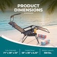 thumbnail image 3 of Bliss Hammocks 30" Wide Zero Gravity Chair W/ Canopy, Drink Tray, & Pillow (Platinum Fern), 3 of 12