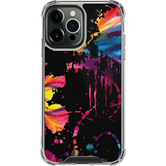 Skinit Abstract Art Chromatic Splatter Black iPhone 14 Pro Max Clear Case