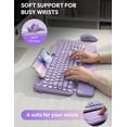 thumbnail image 2 of Wireless Keyboard and Mouse Combo, Backlit Typewriter Keyboard with Round Keys, Magnetic Wrist Rest & Phone Holder, Rechargeable 2.4GHz Set for Mac, Windows, PC – Soft Lilac, 2 of 9