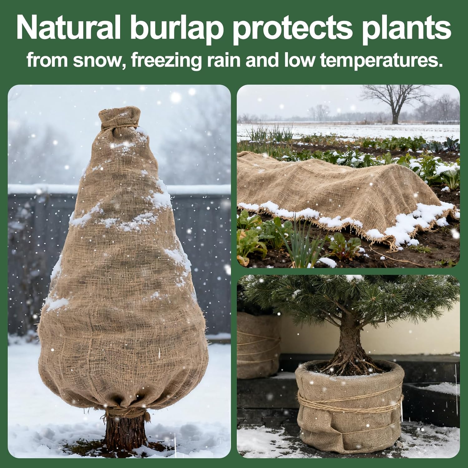 Burlap Weed Barrier Fabric, Natural Roll, 40" x 25 FT for Garden, Tree Wrap, Rustic Wedding Decor, Landscaping, Mulch Cover and Plant Protection