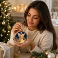 thumbnail image 5 of MYUNNIL Glowing Christmas Ornament Ball, 3.14" Mini Shatterproof Light-Up Night Scene Clear Globe Pendant with Warm LED Light for Xmas Tree Home Party Decor, 5 of 6
