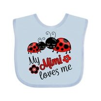 Inktastic My Mimi Loves Me with Cute Ladybugs Boys or Girls Baby Bib