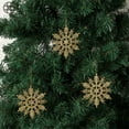 thumbnail image 4 of Luxtrada 4 inch 36Piece Plastic Christmas Glitter Snowflake Ornaments Christmas Tree Decorations (White), 4 of 9