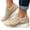 Khaki, variant on Women's Fashion Wedge Sneakers | Casual Platform Loafers | Slip On Lightweight Sneakers | Arch Support Walking Shoes for Women