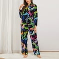 thumbnail image 2 of Pajamas for Women Sets, Cute Gecko Lizard Green Colorful Lounge Sets Long Sleeve Button Down Night Shirts Sleepwear Pjs, 2 of 6