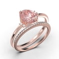 thumbnail image 3 of Dazzling Minimalist 2.00 Carat Oval Cut Morganite And Diamond Moissanite Engagement Ring, Wedding Ring, One Matching Band in 10k Solid Rose Gold, Gift For Her, Promise Ring, Anniversary Gift, 3 of 3