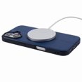 thumbnail image 4 of KAIYANG KIGC - Funda para iPhone 16 compatible con MagSafe con revestimiento de cuero con textura de lichi y policarbonato y TPU - B Azul Multicolor, 4 of 5