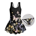thumbnail image 6 of Uourmeti Girls' Floral & Butterfly Print Skirted One-Piece Swimsuit - Quick Dry, Stretchy Swim Dress for Beach, Pool & Summer Vacations, 6 of 8