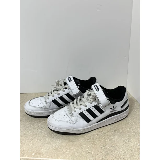 Ad-id-as Forum Low Men Retro Casual Bball Shoe White Black Sneaker Leather Size 10