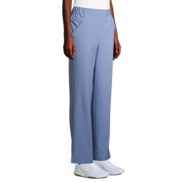 Climateright by cuddl duds Women's Stretch Woven Scrub Flat Front Pants,S  Petite