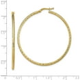 thumbnail image 4 of Solid 14K Yellow Gold Polished Diamond Cut Large Hoop Earrings - 47.63mm- Made In Italy, 4 of 6
