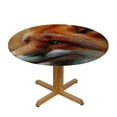 thumbnail image 3 of PIKWEEK Forest Fox Round Fitted Tablecloth Elastic Edge Waterproof Oil-Proof Table Cover Stain-Resistant Table Cloth Fits Round Tables, 3 of 7