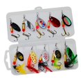 thumbnail image 2 of 10 Pcs Leurres de Pêche Spinnerbaits en Métal Dur Spinnerbaits Appâts pour Truite Brochet Style F, 2 of 8