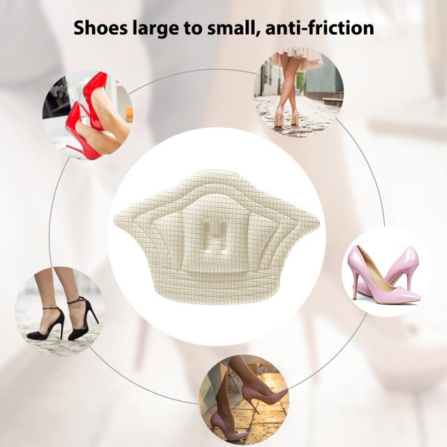 2x Plantillas para zapatos Almohadillas de parche Protector de talón de tamaño ajustable (Blanco grueso)