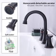 thumbnail image 4 of 2 Handle 8 Inch Widespread Bathroom Sink Faucet with Pop-Up Drain, High Arc Modern Bathroom Vanity Lavatory Faucet 3 Holes with Brass 360° Swivel Spout, Oil-Rubbed Bronze, 4 of 9