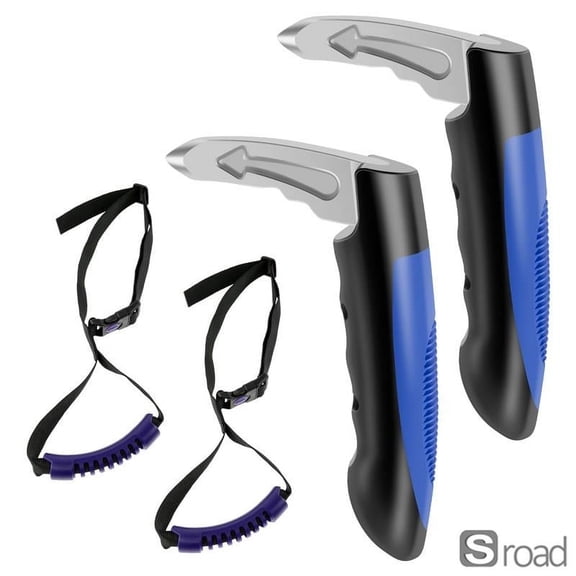 4Pcs Car Door Assist Handle For Elderly With Window Breaker & Seatbelt Cutter, 2-in-1 Multifunctional Safety Car Handle For Seniors And Disabled,Blue