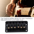 thumbnail image 2 of Electric Guitar Bridge, Hardtail Saddle Bridge Fine Workmanship Zinc Alloy Copper 78mm 6 String  For Replacement, 2 of 9