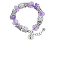 thumbnail image 2 of Delight Jewelry Silvertone Disc 1/2'' Initial - i - Purple Butterfly Bead Charm Bracelet, 7"+1" Extender, 2 of 5