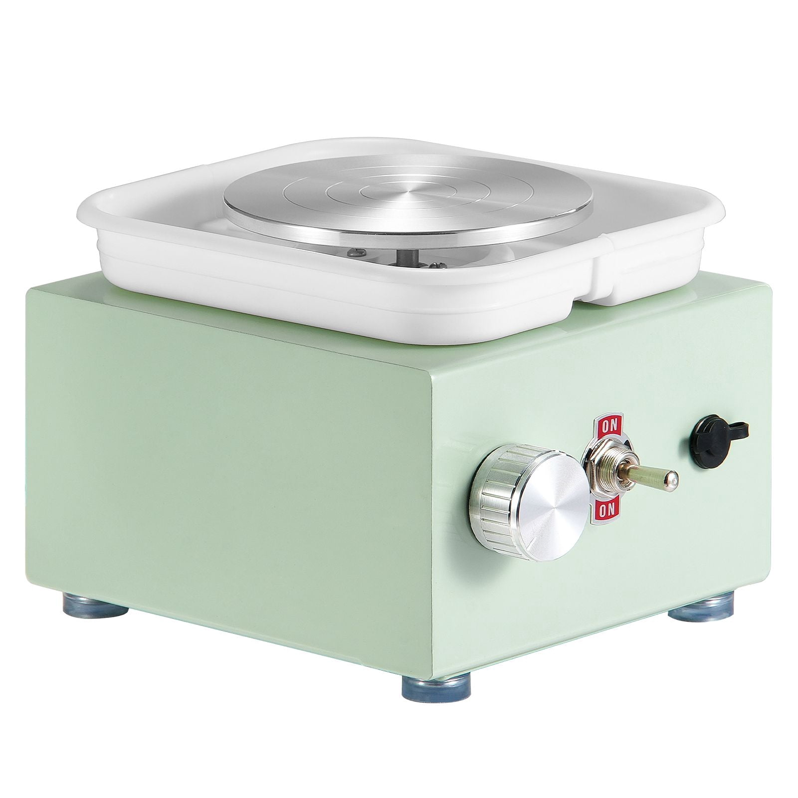 Pottery Wheel Mini 0-320 RPM Bidirectional Adjustable with 8 Carving Tools 8 Plastic Tools Apron for Kids Beginners