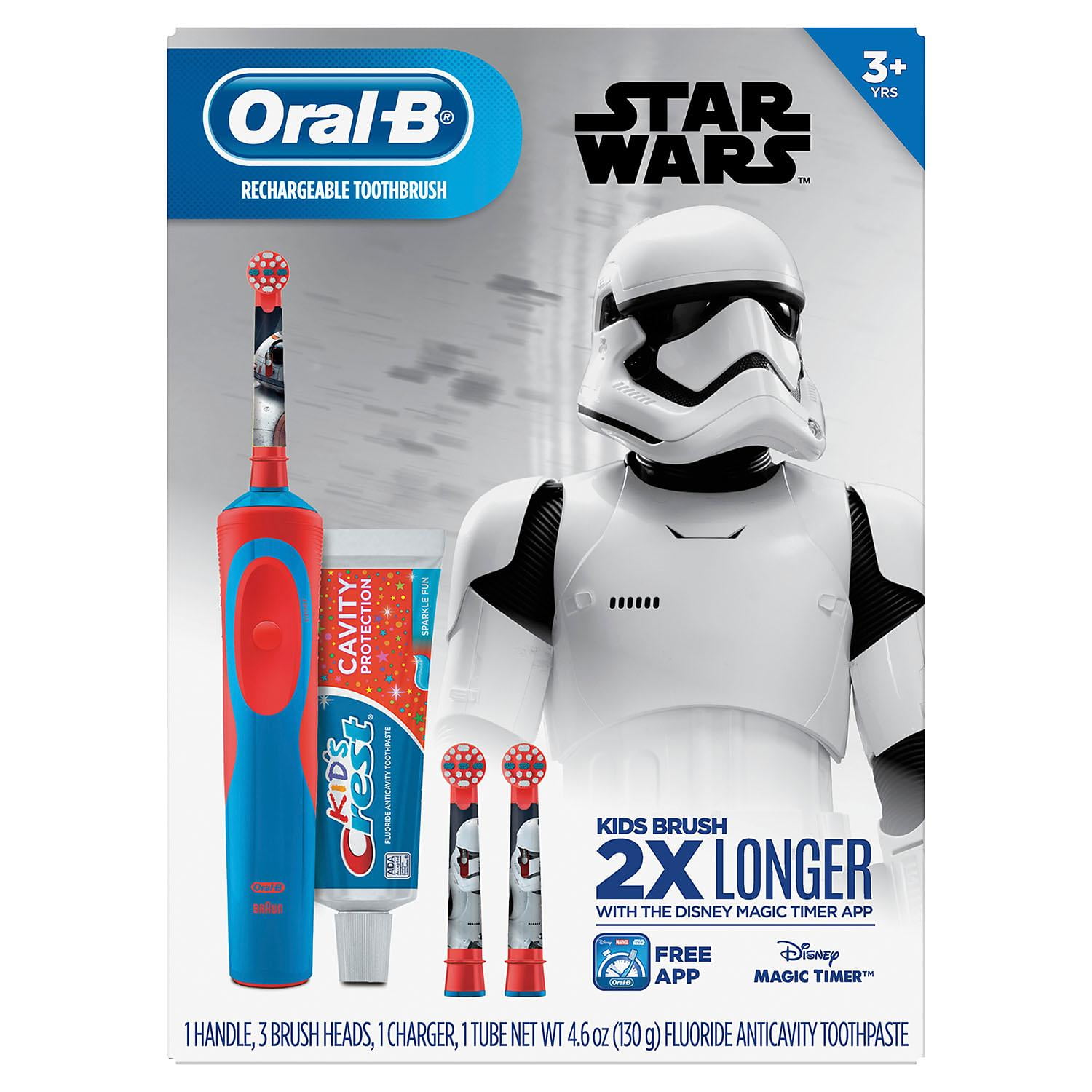 Terugroepen zeevruchten Krankzinnigheid Oral-B Kid's Star Wars Electric Toothbrush and Crest Sparkle Fun Toothpaste  - Walmart.com