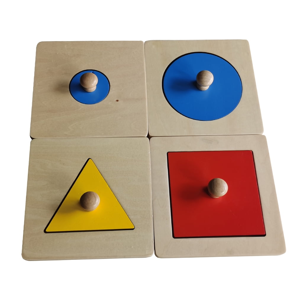 Montessori Contrast Round Puzzles Stacking Matching Toy Kids Geometry Learn 