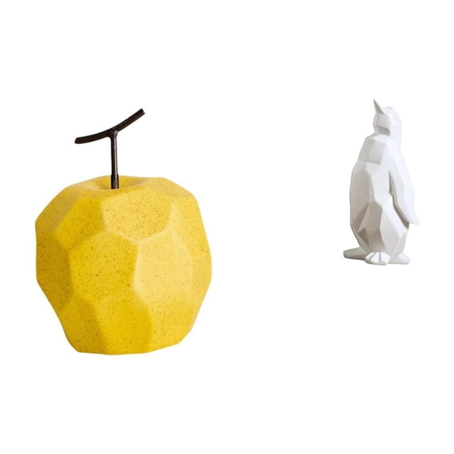 Escultura De Fruta De Pingüino De Porcelana, Adorno Coleccionable, Estatua Geométrica De Resina, Decoración De Mesa Para Oficina, Inauguración De La Casa, Festival.