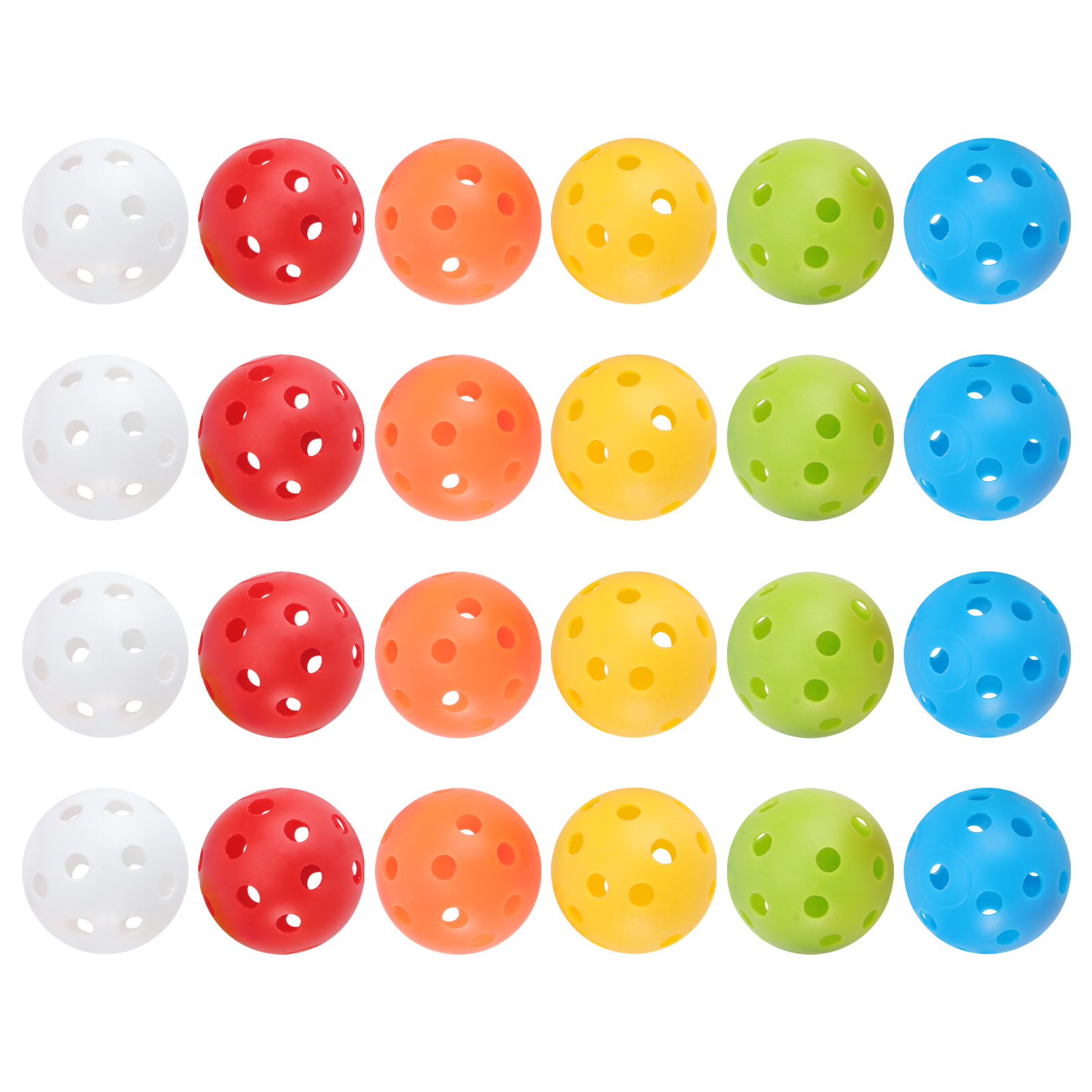 24pcs Perforated Plastic Play Balls Hollow Practice Training Sports