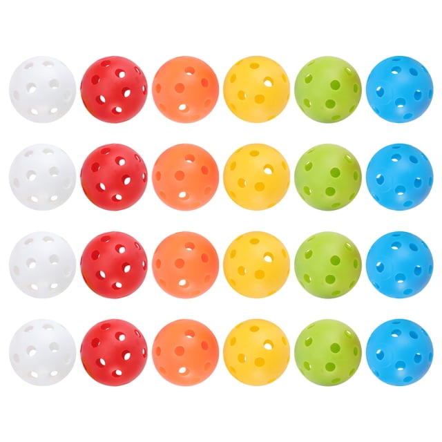 FELTECHELECTR 24 pelotas de plástico perforadas para jugar, huecas, para practicar y entrenar (colores variados)