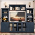 thumbnail image 4 of LiviNest Modern TV Stand for Living Room: 13-in-1 Storage Hub with Charging Station - 4 Cabinets & 9 Shelves Media Console for 55" TV - Blue MDF Entertainment Center, 4 of 6