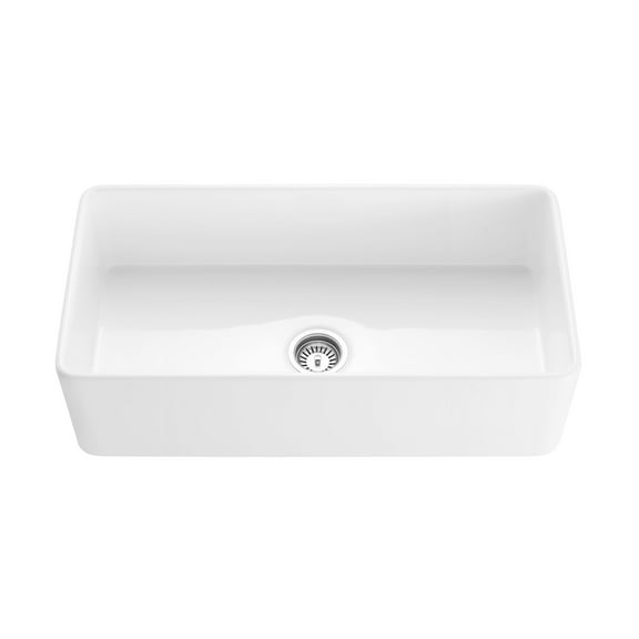 Big Sur - 36" Single Bowl Reversible Fireclay Apron Front Farmhouse Kitchen Sink - Matte Black