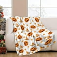 thumbnail image 3 of Halloween Theme Throw Blanket Happy Jack O Lantern Pumpkins with Candy Witch Hat Blanket Cozy Soft Lightweight Flannel Plush Blankets for Bed Couch Living Room Sofa Chair,50x60 Inch, 3 of 6