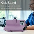 thumbnail image 4 of Nalacover Zipper Wallet Case for iPhone 12 Pro Max, Detachable Shoulder Strap Crossbody Luxury PU Leather Wrist Strap Handbag Magnetic Clasp Cover with Kickstand Card Slots Holder Case,Purple, 4 of 9