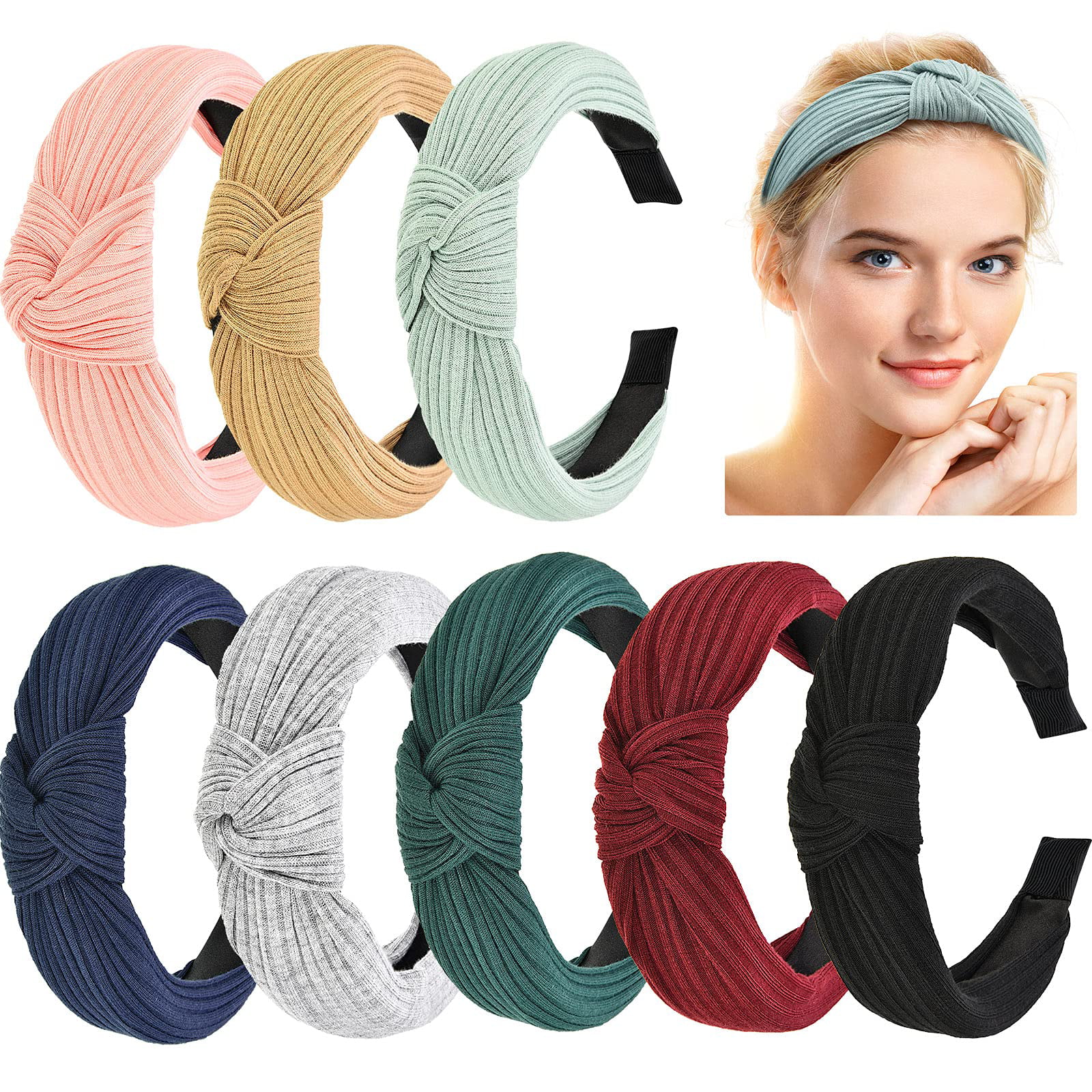 Hair Accessories Knotted Turban Yoga Headband Multicolored Knotted Wide Headband