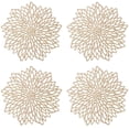 thumbnail image 2 of Manteles individuales redondos huecos de 4 piezas, manteles individuales redondos huecos, mantel individual antideslizante de vinilo laminado, para mesa de comedor decorativa Ormromra LL-1104, 2 of 7