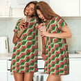 thumbnail image 4 of Naloa Geometric Watermelon Print Women Nightgowns,Womens Loungewear,Short Sleeve Sleepwear,Comfy Ladies Nightdress, 4 of 6