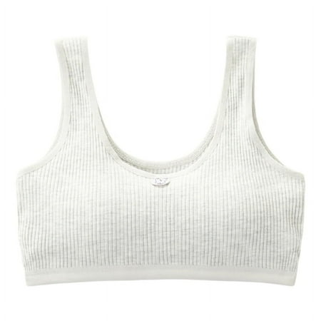 Uccdo Big Girls Wireless Padded Sports Bra Kids Seamless Crop Cami Tops 8-16Y